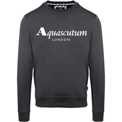 Aquascutum - Sweatshirt für Herren, Rundhalsausschnitt (Schwarzgrau) Schwarz L Aquascutum - Sweatshirt für Herren, Rundhalsausschnitt (Schwarzgrau) Schwarz L