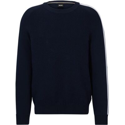 Boss - Pullover für Herren, Rundhalsausschnitt, Regulär, Langärmlig (Dunkelblau) Blau L Boss - Pullover für Herren, Rundhalsausschnitt, Regulär, Langärmlig (Dunkelblau) Blau L