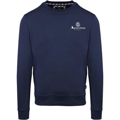 Aquascutum - Sweatshirt für Herren, Rundhalsausschnitt, Langärmlig (Marine) Marine L Aquascutum - Sweatshirt für Herren, Rundhalsausschnitt, Langärmlig (Marine) Marine L