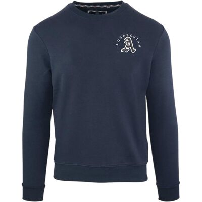 Aquascutum - Sweatshirt für Herren, Rundhalsausschnitt (Marine) Marine L Aquascutum - Sweatshirt für Herren, Rundhalsausschnitt (Marine) Marine L