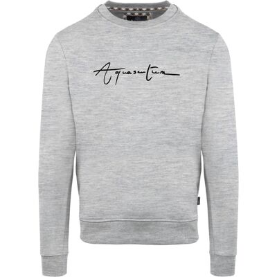 Aquascutum - Sweatshirt für Herren, Rundhalsausschnitt, Regulär (Grau) Grau L Aquascutum - Sweatshirt für Herren, Rundhalsausschnitt, Regulär (Grau) Grau L