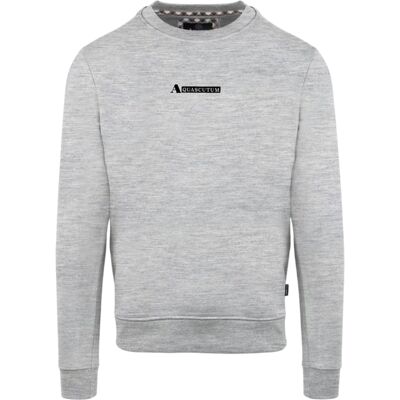 Aquascutum - Sweatshirt für Herren, Gerippter Kragen, Baumwollmischung, Regulär (Grau) Grau L Aquascutum - Sweatshirt für Herren, Gerippter Kragen, Baumwollmischung, Regulär (Grau) Grau L