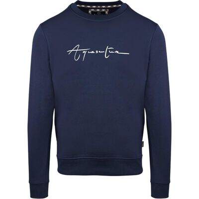 Aquascutum - Sweatshirt für Herren, Rundhalsausschnitt, Regulär (Marine) Marine L Aquascutum - Sweatshirt für Herren, Rundhalsausschnitt, Regulär (Marine) Marine L