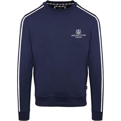 Aquascutum - Sweatshirt für Herren, Rundhalsausschnitt, Langärmlig (Marine) Marine L Aquascutum - Sweatshirt für Herren, Rundhalsausschnitt, Langärmlig (Marine) Marine L