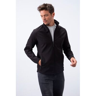 Tommy Life Herren Einfarbige Scuba Zip-Front Jacke Schwarz XL Tommy Life Herren Einfarbige Scuba Zip-Front Jacke Schwarz XL
