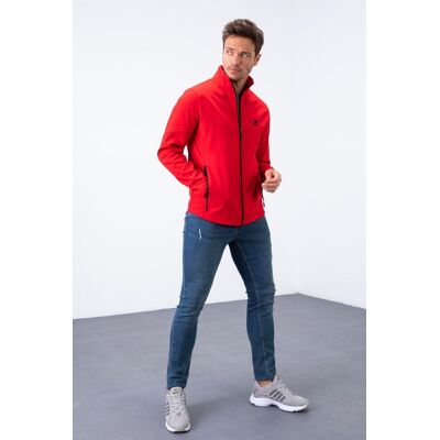 Tommy Life Herren Solid Scuba Zip-Front Jacke Rot 2XL Tommy Life Herren Solid Scuba Zip-Front Jacke Rot 2XL