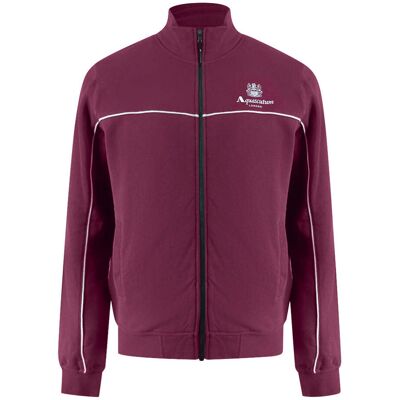Aquascutum Active Piping Mock Neck Cordovan Fleece Dunkelrot M Aquascutum Active Piping Mock Neck Cordovan Fleece Dunkelrot M