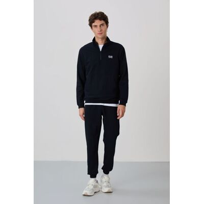 Tommy Life Herren Sweatshirt-Set mit Reißverschluss und Hose Schwarz M Tommy Life Herren Sweatshirt-Set mit Reißverschluss und Hose Schwarz M