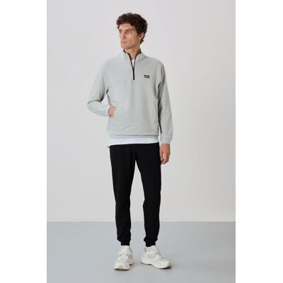 Tommy Life Herren Sweatshirt- und Hosen-Set mit Reißverschluss Hellgrau 2XL Tommy Life Herren Sweatshirt- und Hosen-Set mit Reißverschluss Hellgrau 2XL