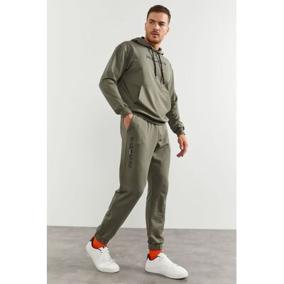 Tommy Life Oversized Kapuzen-Sweatshirt und Hose Set Khaki S Tommy Life Oversized Kapuzen-Sweatshirt und Hose Set Khaki S