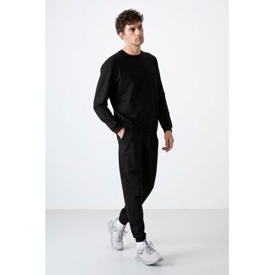 Tommy Life Herren Fleece Sweatshirt- und Hosen-Set Schwarz S Tommy Life Herren Fleece Sweatshirt- und Hosen-Set Schwarz S