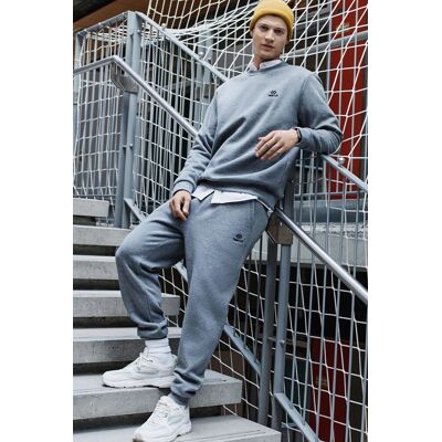 Tommy Life Herren Sweatshirt- und Hose-Set aus Baumwoll-Polyester-Fleece Grau XL Tommy Life Herren Sweatshirt- und Hose-Set aus Baumwoll-Polyester-Fleece Grau XL
