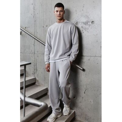Tommy Life Herren Oversized Sweatshirt- und Hosen-Set Hellgrau L Tommy Life Herren Oversized Sweatshirt- und Hosen-Set Hellgrau L
