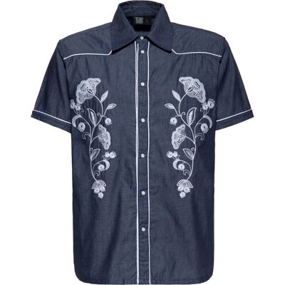 King Kerosin Herren Western Hemd Blau L King Kerosin Herren Western Hemd Blau L