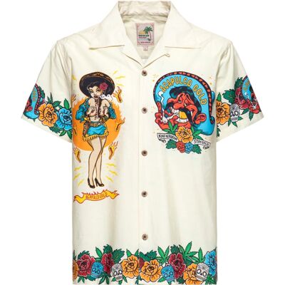 King Kerosin Herren Hawaii Hemd Acapulco Gold Cremefarben 2XL King Kerosin Herren Hawaii Hemd Acapulco Gold Cremefarben 2XL