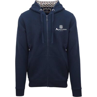 Aquascutum - "Active" Hoodie mit durchgehendem Reißverschluss für Herren (Marine) Marine 2XL Aquascutum - "Active" Hoodie mit durchgehendem Reißverschluss für Herren (Marine) Marine 2XL