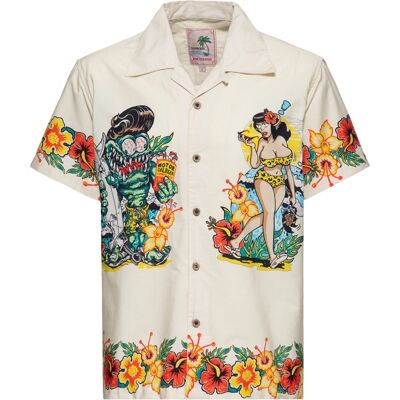 King Kerosin Herren Hawaii Hemd I Make My Dreams Come True Beige M King Kerosin Herren Hawaii Hemd I Make My Dreams Come True Beige M