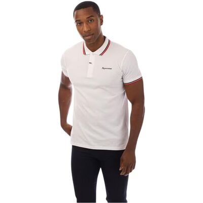 Aquascutum - Poloshirt für Herren, Schmal, kurzärmlig (Weiß/Marine) Weiß XL Aquascutum - Poloshirt für Herren, Schmal, kurzärmlig (Weiß/Marine) Weiß XL