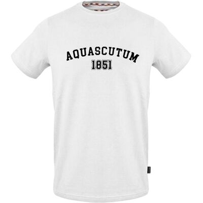 Aquascutum - T-Shirt für Herren, Rundhalsausschnitt, Regulär (Weiß) Weiß L Aquascutum - T-Shirt für Herren, Rundhalsausschnitt, Regulär (Weiß) Weiß L