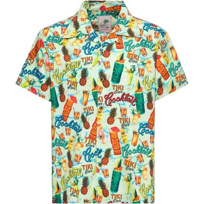 King Kerosin Herren Hawaii Hemd Tiki Cocktails Hellgrün M King Kerosin Herren Hawaii Hemd Tiki Cocktails Hellgrün M