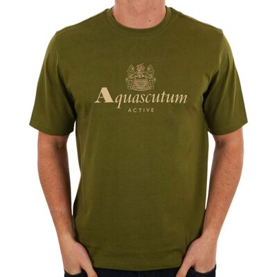 Aquascutum Active Big Logo T-shirt Armeegrün Grün L Aquascutum Active Big Logo T-shirt Armeegrün Grün L
