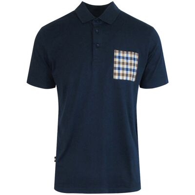 Aquascutum Active Beach Sailor Check Polo Navy Marine XL Aquascutum Active Beach Sailor Check Polo Navy Marine XL