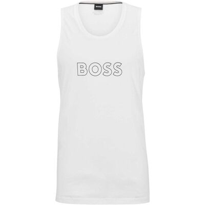 Boss - Ärmelloses Oberteil für Herren, Bio-Baumwolle (Weiß) Weiß S Boss - Ärmelloses Oberteil für Herren, Bio-Baumwolle (Weiß) Weiß S