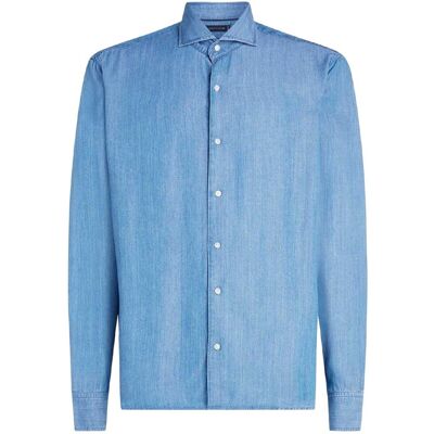Tommy Hilfiger - Hemd für Herren, Denim, Schmal, Langärmlig (Denim) Blau 2XL Tommy Hilfiger - Hemd für Herren, Denim, Schmal, Langärmlig (Denim) Blau 2XL