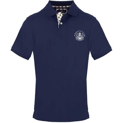 Aquascutum - Poloshirt für Herren, Mit Kragen, Baumwolle, kurzärmlig (Marine) Marine S Aquascutum - Poloshirt für Herren, Mit Kragen, Baumwolle, kurzärmlig (Marine) Marine S