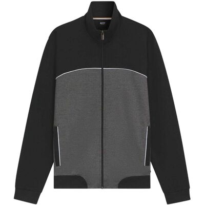 Boss - Trainingsjacke für Herren, Kontrastpaspel (Schwarz) Schwarz L Boss - Trainingsjacke für Herren, Kontrastpaspel (Schwarz) Schwarz L