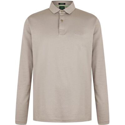 Boss - "Pirol" Poloshirt für Herren, Langärmlig (Braungrau) Taupe S Boss - "Pirol" Poloshirt für Herren, Langärmlig (Braungrau) Taupe S