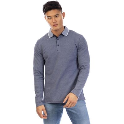 Peter Werth - "Needham" Poloshirt für Herren, Mit Kragen, Langärmlig (Marine/Weiß) Marine M Peter Werth - "Needham" Poloshirt für Herren, Mit Kragen, Langärmlig (Marine/Weiß) Marine M