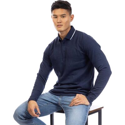 Peter Werth - Poloshirt für Herren, Langärmlig (Dunkel-Marineblau) Marine M Peter Werth - Poloshirt für Herren, Langärmlig (Dunkel-Marineblau) Marine M
