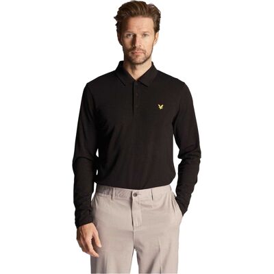 Lyle & Scott - Poloshirt für Herren, Regulär, Langärmlig (Samtschwarz) Schwarz 2XS Lyle & Scott - Poloshirt für Herren, Regulär, Langärmlig (Samtschwarz) Schwarz 2XS