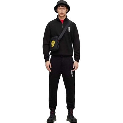 Hugo Boss - "Dangula" Sweatshirt für Herren, mit kurzem Reißverschluss (Schwarz) Schwarz M Hugo Boss - "Dangula" Sweatshirt für Herren, mit kurzem Reißverschluss (Schwarz) Schwarz M
