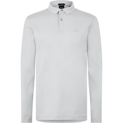 Boss - "Pirol" Poloshirt für Herren, Langärmlig (Hellgrau) Grau M Boss - "Pirol" Poloshirt für Herren, Langärmlig (Hellgrau) Grau M