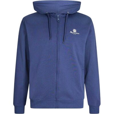 Aquascutum - Hoodie mit durchgehendem Reißverschluss für Herren, Regulär (Marine) Marine S Aquascutum - Hoodie mit durchgehendem Reißverschluss für Herren, Regulär (Marine) Marine S