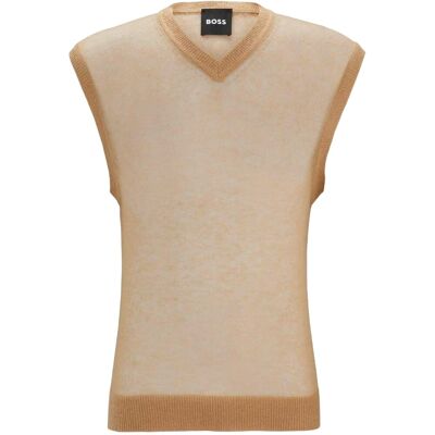 Boss - "Lucid" Pullover-Weste für Herren (Mittelbeige) Orange L Boss - "Lucid" Pullover-Weste für Herren (Mittelbeige) Orange L