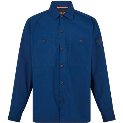 Boss Langärmliges Overshirt für Herren mit Rundhalsausschnitt (Blau) Blau M Boss Langärmliges Overshirt für Herren mit Rundhalsausschnitt (Blau) Blau M