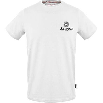 Aquascutum - T-Shirt für Herren, Rundhalsausschnitt, Regulär (Weiß) Weiß S Aquascutum - T-Shirt für Herren, Rundhalsausschnitt, Regulär (Weiß) Weiß S
