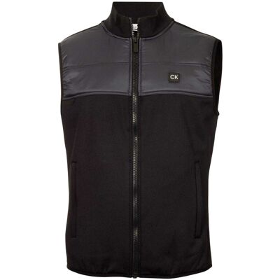 Calvin Klein - Weste für Herren, Hybrid, Hochleistungsmaterial, Emblem (Schwarz) Schwarz XL Calvin Klein - Weste für Herren, Hybrid, Hochleistungsmaterial, Emblem (Schwarz) Schwarz XL