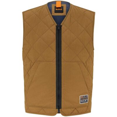 Boss - "Okella" Weste für Herren, V-Ausschnitt, Regulär (Beige) Beige 38 Zoll Boss - "Okella" Weste für Herren, V-Ausschnitt, Regulär (Beige) Beige 38 Zoll