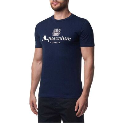 Aquascutum - "Bordeaux" T-Shirt für Herren (Dunkles Marineblau) Marine S Aquascutum - "Bordeaux" T-Shirt für Herren (Dunkles Marineblau) Marine S