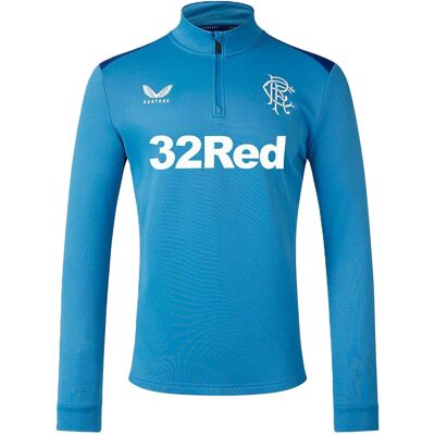 Castore - Fleece-Oberteil für Herren, mit kurzem Reißverschluss, Training (Blau/Tiefblau) Blau L Castore - Fleece-Oberteil für Herren, mit kurzem Reißverschluss, Training (Blau/Tiefblau) Blau L