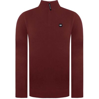 Weekend Offender Vandium Herrenpullover in Dunkelrot Wein L Weekend Offender Vandium Herrenpullover in Dunkelrot Wein L