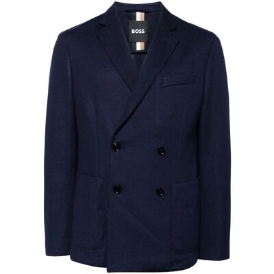 Boss - Blazer für Herren, Zweireihig (Dunkelblau) Blau L Boss - Blazer für Herren, Zweireihig (Dunkelblau) Blau L
