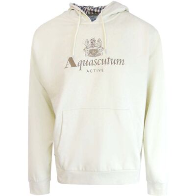 Aquascutum Active Hoodie Mit Großem Logo, Altweiß Weiß 2XL Aquascutum Active Hoodie Mit Großem Logo, Altweiß Weiß 2XL