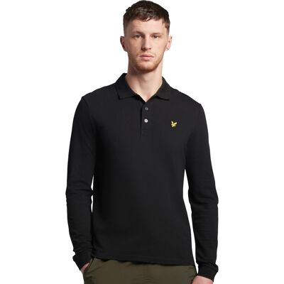 Lyle & Scott Herren Poloshirt mit langen Ärmeln und Kragen Schwarz M Lyle & Scott Herren Poloshirt mit langen Ärmeln und Kragen Schwarz M