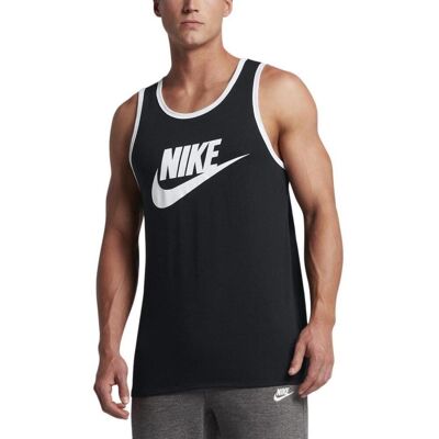 Nike Herren-Weste mit großem Swoosh-Ace-Logo in Schwarz Schwarz/Weiß XL Nike Herren-Weste mit großem Swoosh-Ace-Logo in Schwarz Schwarz/Weiß XL