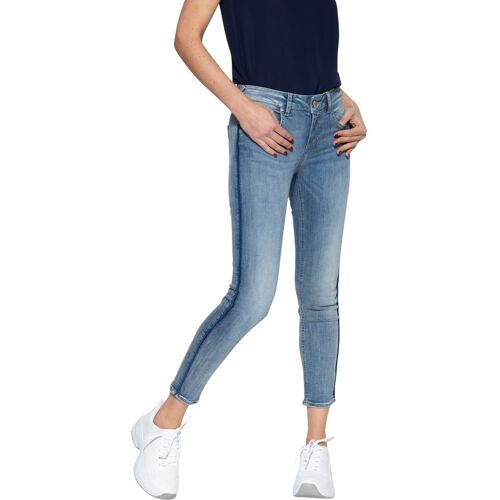 Amor, Truth & Trust Damen ATT JEANS Damen 5-Pocket Jeans mit seitlichem Paspelstreifen Leoni blau Blau